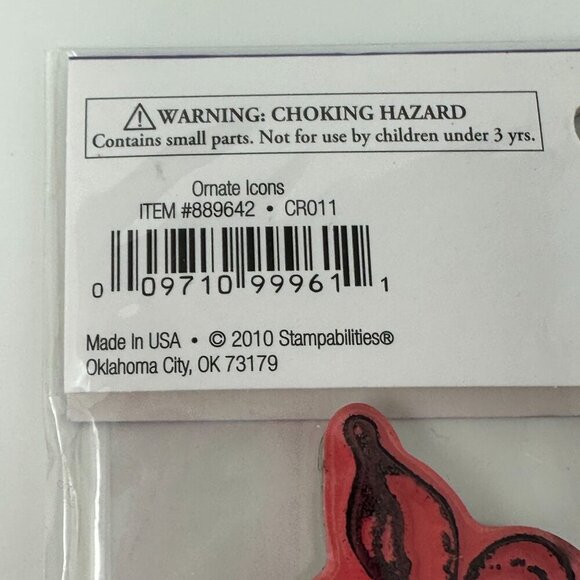 Stampabilities Ornate Icons Cling Rubber Stamp Set Crown Fleur Chandelier Wing H - Picture 4 of 8